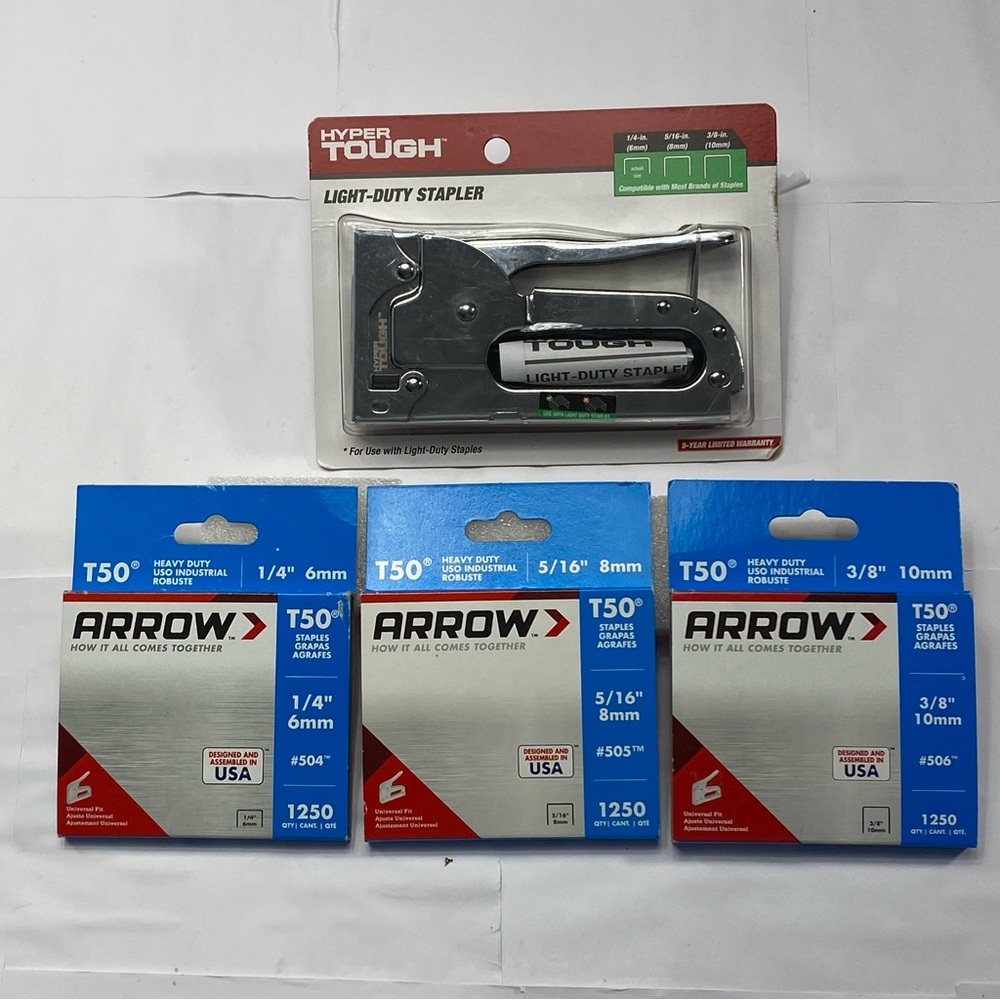 Stapler & 3 Stapler Pack Hyper Tough Light-Duty Stapler with 3 Arrow Staple Pac
